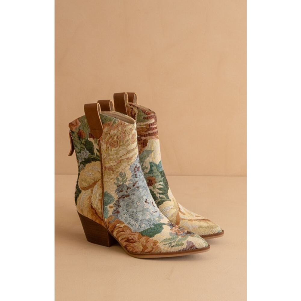 Oasis Society The Kaiya Floral Tapestry Western Bootie - Picture 2 of 5